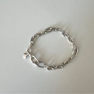 Monica Vinader sterling silver Alta Capture mini link charm bracelet